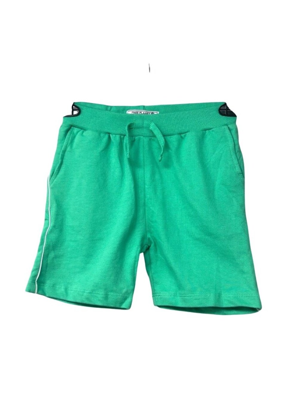 Free Planet Boys Green Drawstring Pure Cotton Shorts, Sz. 4T